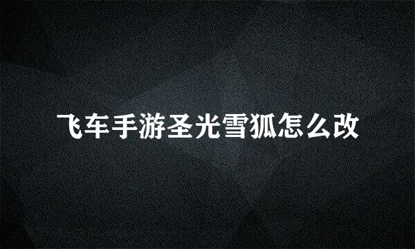 飞车手游圣光雪狐怎么改