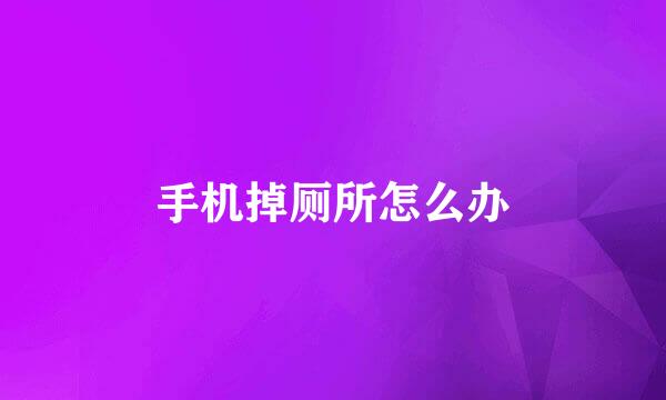 手机掉厕所怎么办