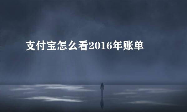 支付宝怎么看2016年账单