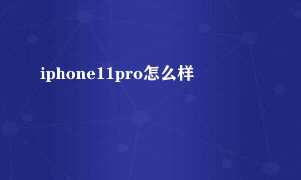 iphone11pro怎么样