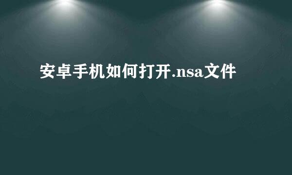 安卓手机如何打开.nsa文件
