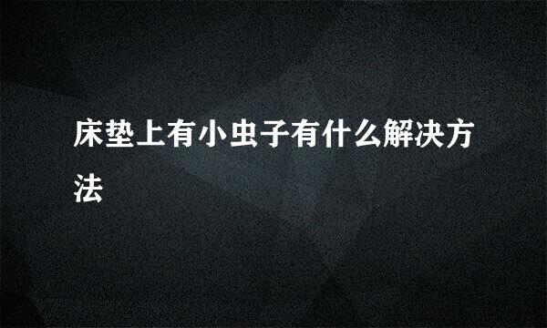 床垫上有小虫子有什么解决方法