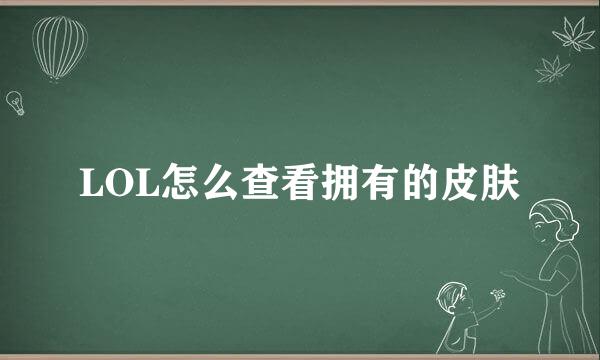 LOL怎么查看拥有的皮肤