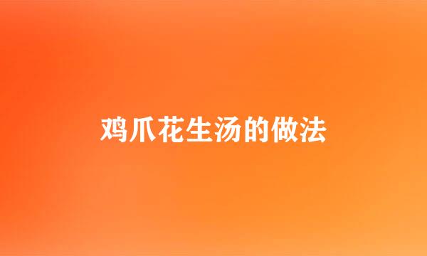 鸡爪花生汤的做法