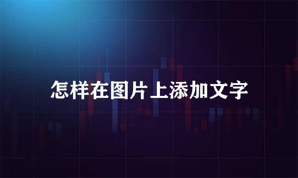 怎样在图片上添加文字
