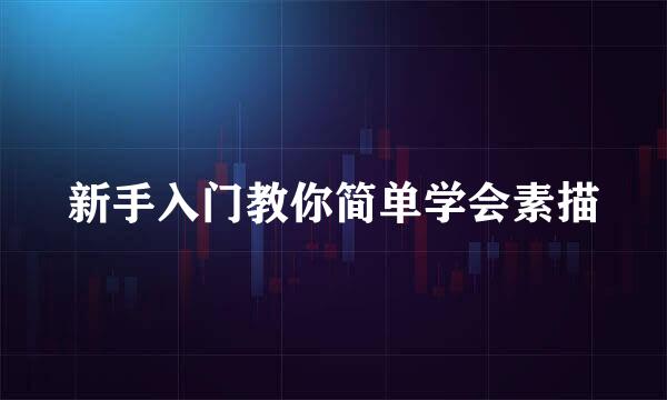 新手入门教你简单学会素描