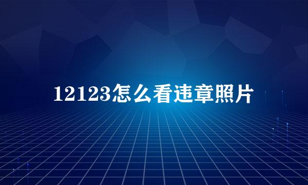 12123怎么看违章照片