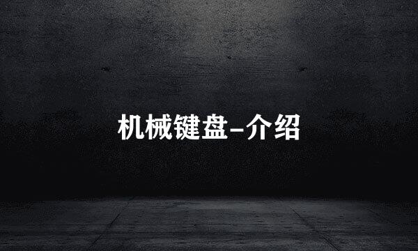 机械键盘-介绍