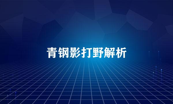 青钢影打野解析