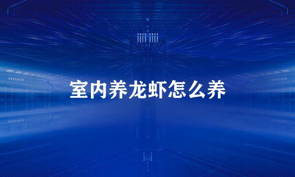 室内养龙虾怎么养