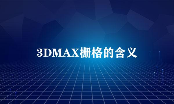 3DMAX栅格的含义