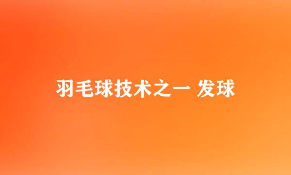 羽毛球技术之一 发球