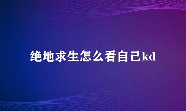 绝地求生怎么看自己kd