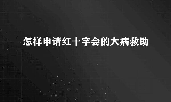 怎样申请红十字会的大病救助