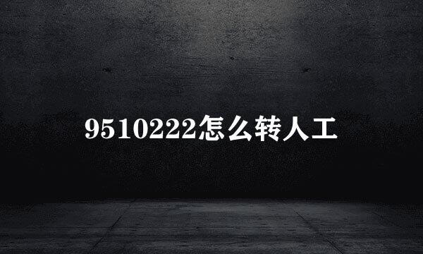 9510222怎么转人工