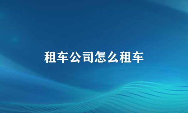 租车公司怎么租车