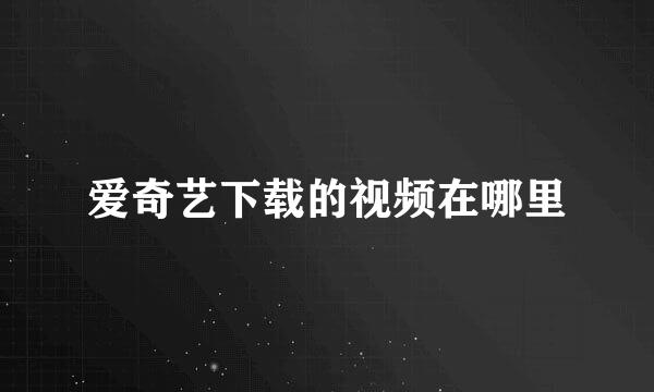爱奇艺下载的视频在哪里