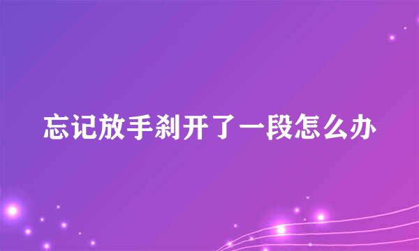 忘记放手刹开了一段怎么办
