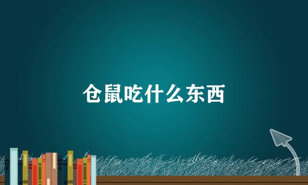 仓鼠吃什么东西
