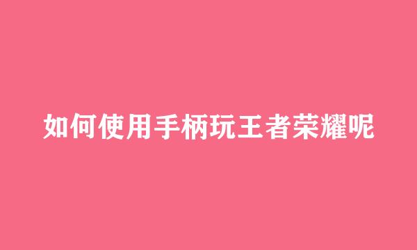 如何使用手柄玩王者荣耀呢