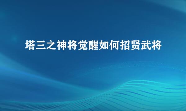 塔三之神将觉醒如何招贤武将