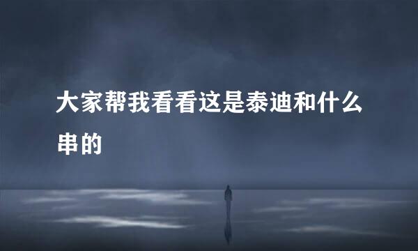 大家帮我看看这是泰迪和什么串的