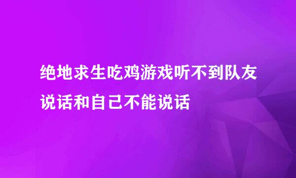绝地求生吃鸡游戏听不到队友说话和自己不能说话