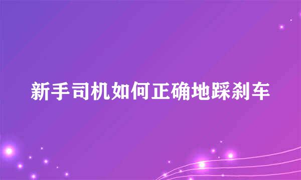 新手司机如何正确地踩刹车