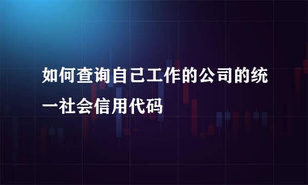 如何查询自己工作的公司的统一社会信用代码