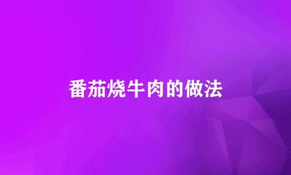 番茄烧牛肉的做法