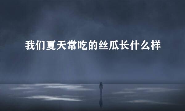 我们夏天常吃的丝瓜长什么样