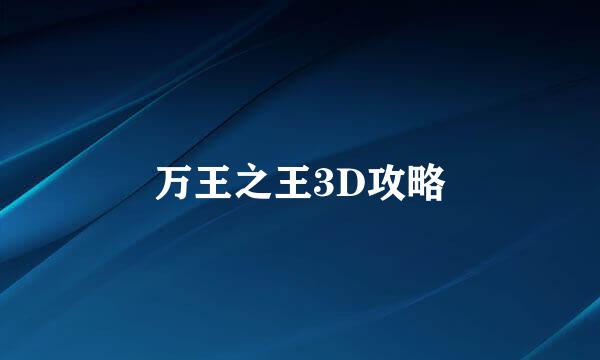 万王之王3D攻略