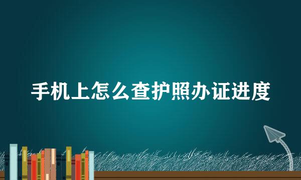 手机上怎么查护照办证进度