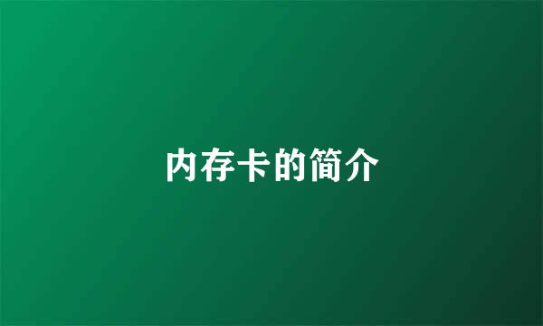 内存卡的简介