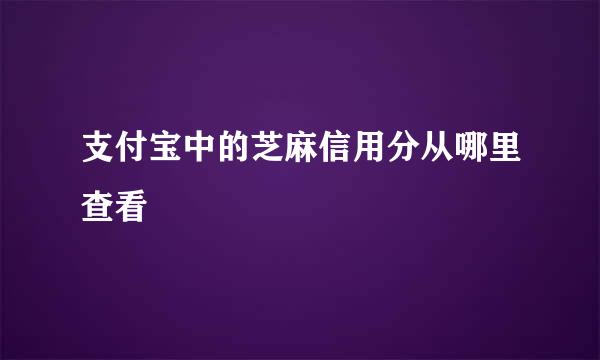 支付宝中的芝麻信用分从哪里查看
