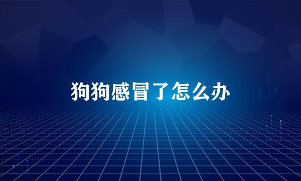 狗狗感冒了怎么办