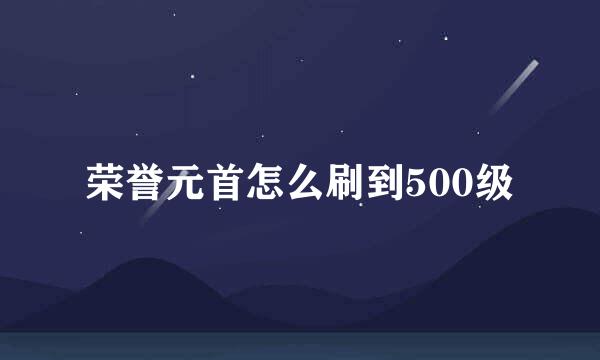 荣誉元首怎么刷到500级