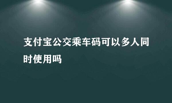支付宝公交乘车码可以多人同时使用吗
