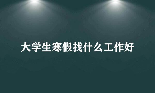 大学生寒假找什么工作好