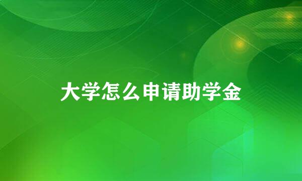 大学怎么申请助学金