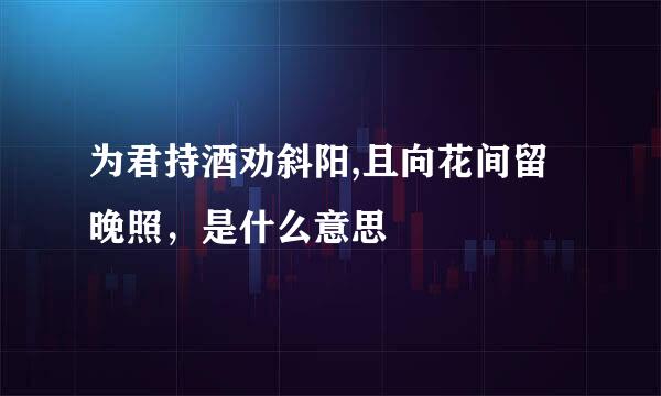 为君持酒劝斜阳,且向花间留晚照，是什么意思