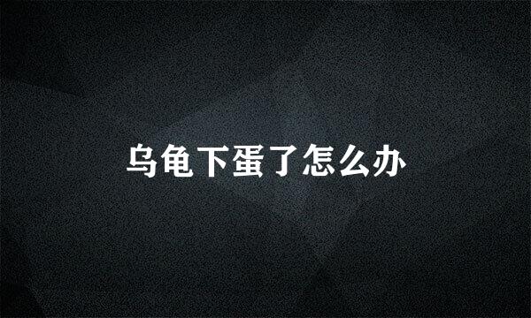 乌龟下蛋了怎么办