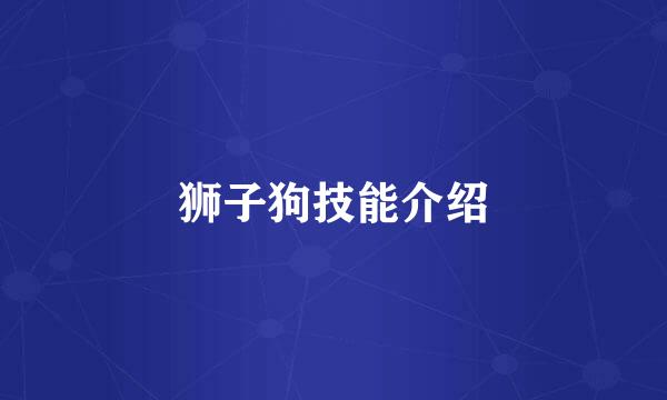 狮子狗技能介绍