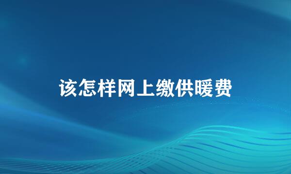该怎样网上缴供暖费
