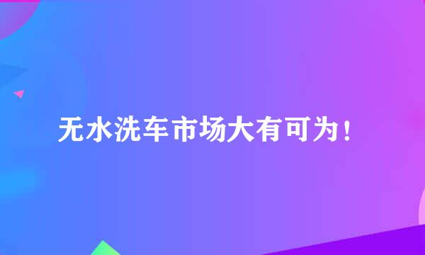 无水洗车市场大有可为！