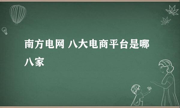南方电网 八大电商平台是哪八家