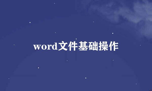 word文件基础操作