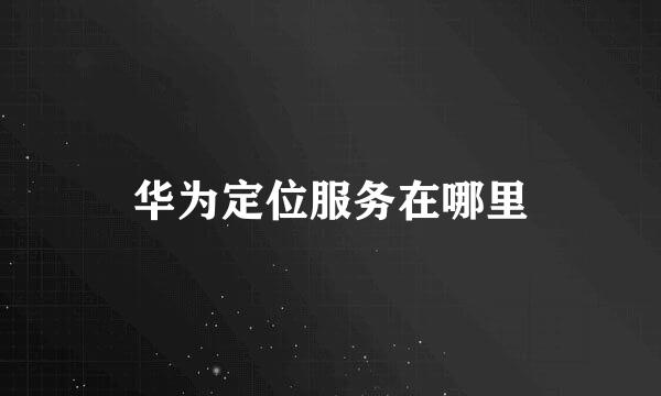 华为定位服务在哪里