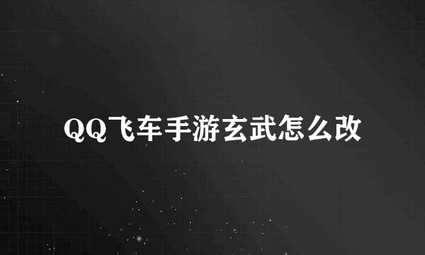 QQ飞车手游玄武怎么改