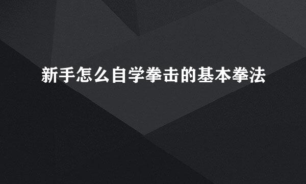 新手怎么自学拳击的基本拳法